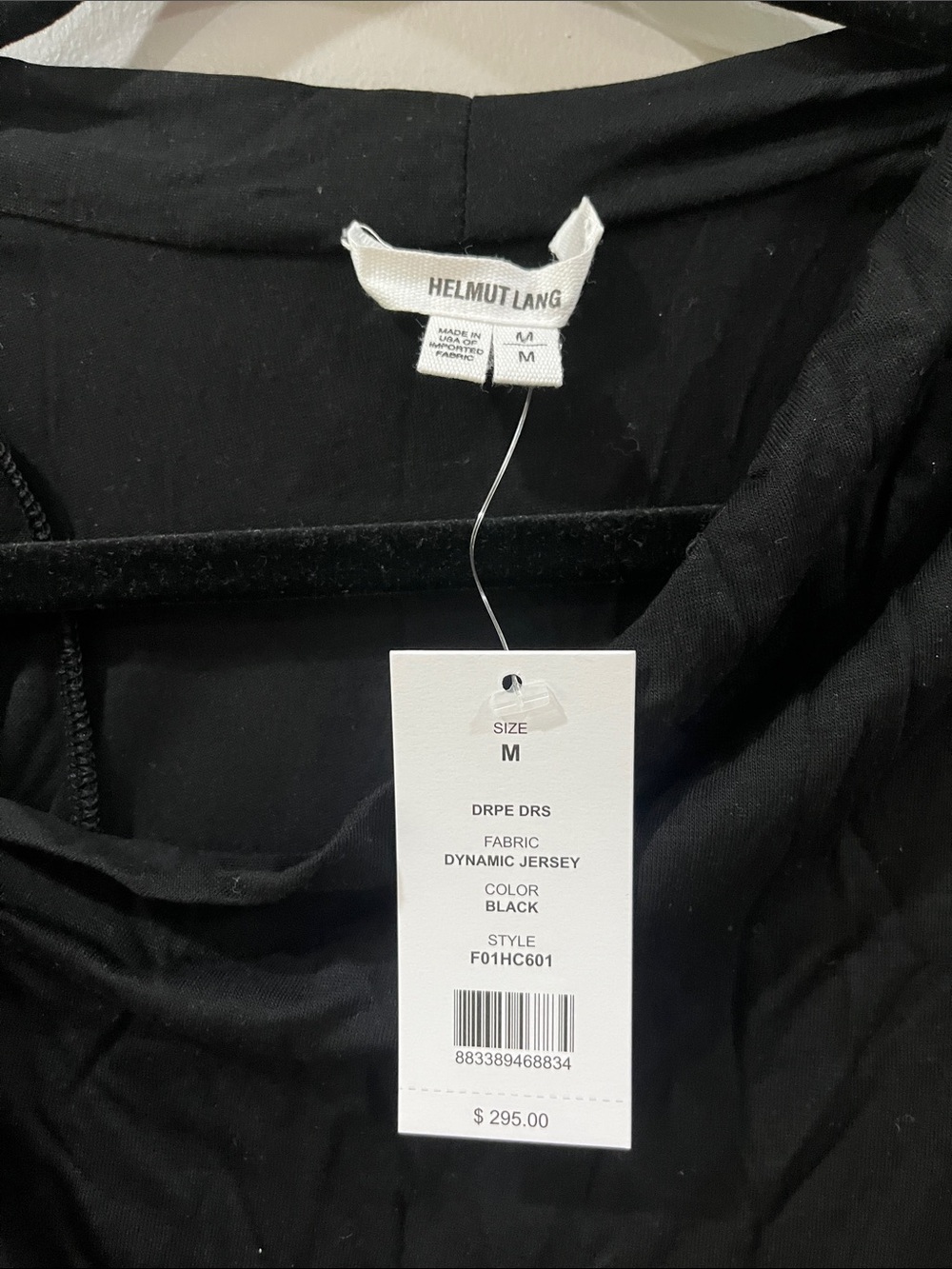Helmut Lang Black Asymmetrical Draped Sleeveless Dress - Picture 4 of 5
